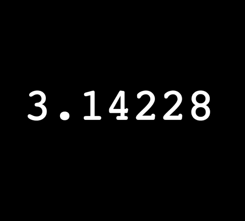 "Estimating π from the digits of π" code example