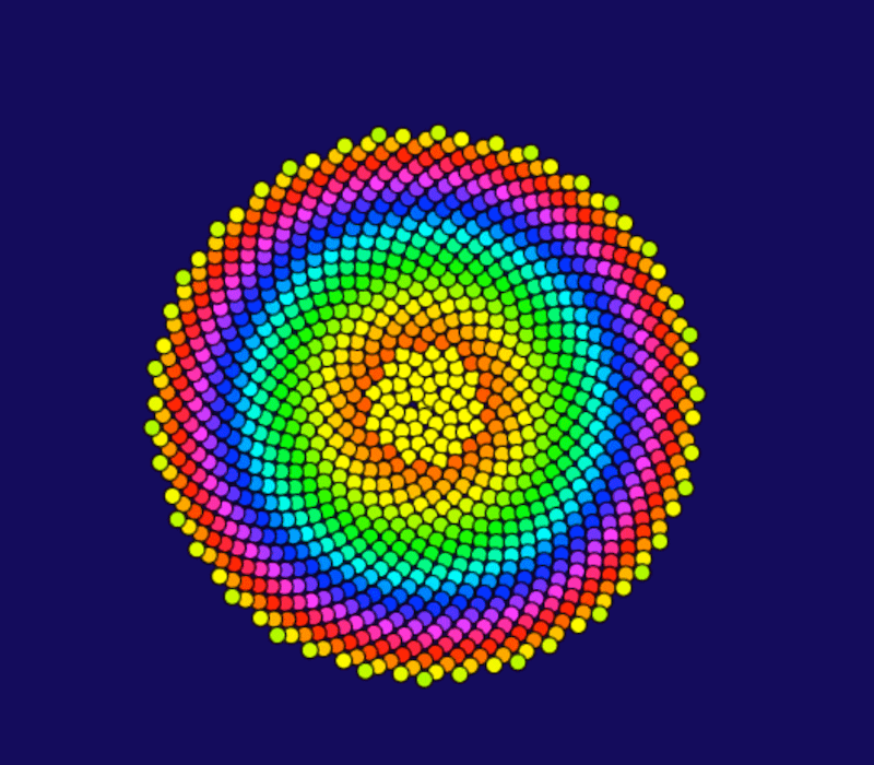 Spinning Phyllotaxis in JavaScript